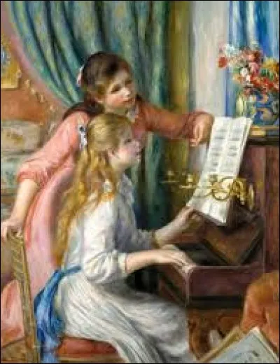 Qui a peint ce tableau ayant pour titre "Jeunes filles au piano" ?