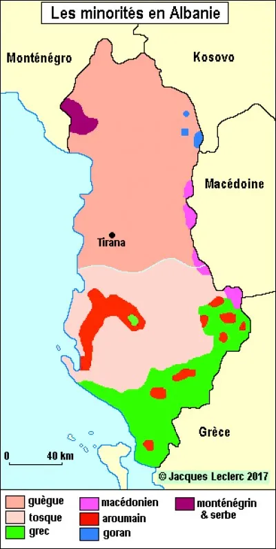 L'albanais se parle en... **