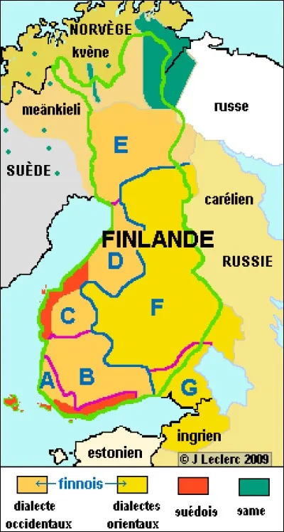 Les langues de Finlande sont... *