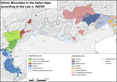 [La réponse doit être complète et non partielle] - 
Quelles sont les langues non italiennes, au sens large, d'Italie, hors gallo-italien, italien et sarde ?