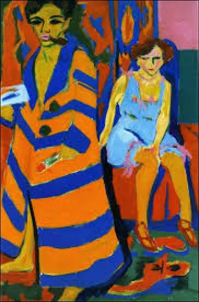 Qui a peint "Autoportrait avec un modèle" ?