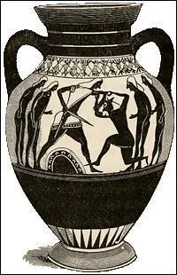 Les poteries grecques sont le plus souvent rouges sur fond noir.