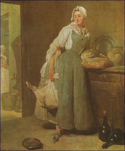 Qui est l'auteur de "La Pourvoyeuse", toile de 1739 ?