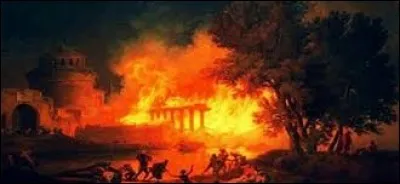 Le grand incendie de Rome détruisit la ville en l'an 64 mais fit très peu de victimes.