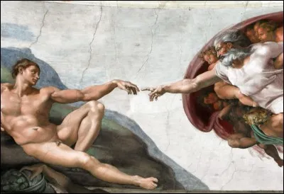 "La Création d'Adam" est une uvre de Léonard de Vinci.