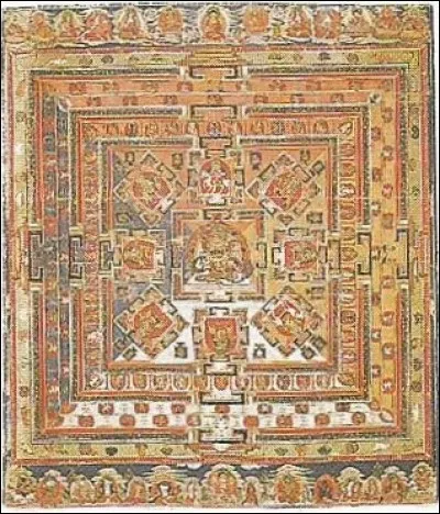 Dans le boudhisme du Grand Véhicule et dans le tantrisme, quel nom porte le diagramme figurant l'univers et qui sert de support à la méditation ?