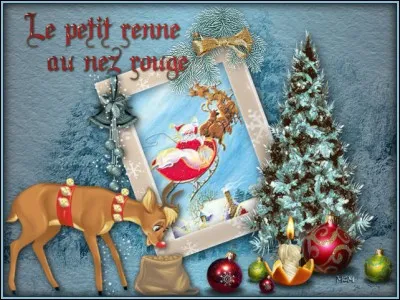 Ce renne tire le traîneau du Père Noël et est capable de voir à travers le brouillard. Lequel est-ce ?