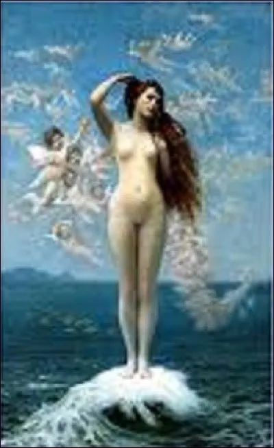 Datant de 1890, ''La Naissance de Vénus'' appelée aussi ''L'Étoile ou Vénus sortant de l'eau'' est une huile sur toile réalisée par un peintre de mouvement orientaliste et académique. Qui est l'auteur de cette peinture ?