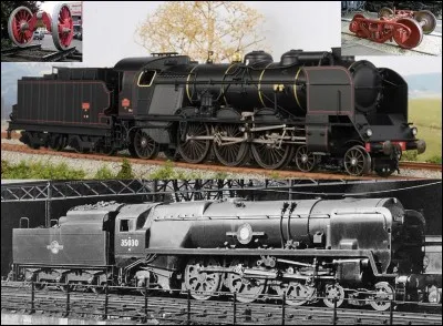 La classification des locomotives se fait selon le nombre et le type d'essieux, de roues... Il existe plusieurs types de désignations (Française, Suisse, Turque).
A votre avis comment fonctionne la classification à la française pour une locomotive à vapeur standard sans le tender ?