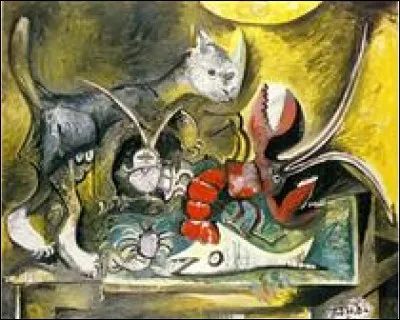 Qui a peint "Nature morte avec chat et homard" ?