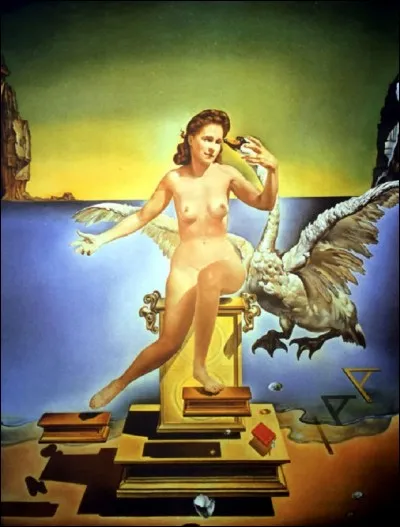 Qui est l'auteur de ce tableau intitulé 'Leda atómica' ?