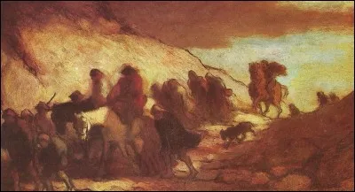 "Les Émigrants" est une huile sur toile de...