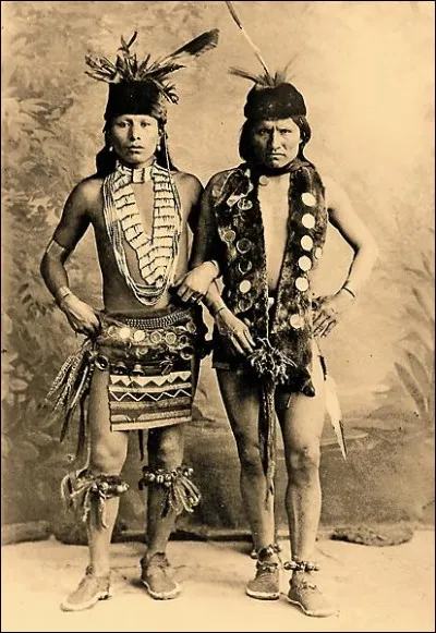 La photo a été prise en 1887 pendant que les deux guerriers étaient en tournée avec la troupe de Buffalo Bill pour les « Wild West Shows ». Ils ont joué devant la reine Victoria. Auparavant, le plus vieux des deux avait combattu l'armée américaine à la bataille de Little Big Horn, celle-là même où Custer trouva la mort :