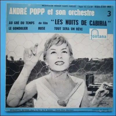 "Les Nuits de Cabiria" est le titre d'un film r&eacute;alis&eacute; par Federico Fellini.