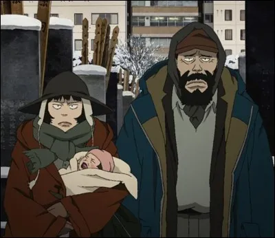 Film d'animation nippon, troisième long métrage de son réalisateur, il relate la semaine de trois SDF et un couffin dans une grande métropole moderne. Abordant des thèmes comme la transidentité, la fugue, la solitude et le regard des autres, ce film est un classique de l'animation japonaise. Comment s'intitule-t-il ?