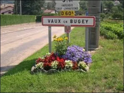 Nous sommes l'entr&eacute;e de Vaux-en-Bugey (Ain), village o&ugrave; les habitants portent le gentil&eacute; ...