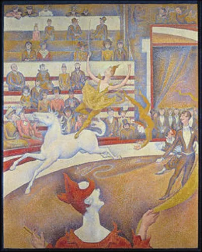 Ce peintre et dessinateur (1859 - 1891), auteur de ce tableau "le Cirque" peint en 1890, est l'inventeur de la technique dite divisionniste, de division du ton, plus couramment appelée pointillisme. Il s'agit de :