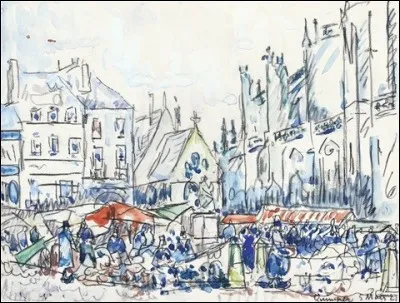 Qui a peint "Quimper, le march&eacute;" ?