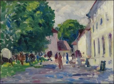 Qui est le peintre de "La cour du march&eacute;" ?