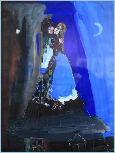 Et enfin, voici "Les amants sur le toit", signé :