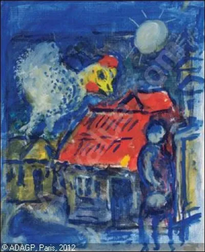 Voici encore "Le coq au-dessus du toit rouge" :