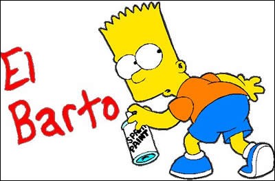 Voici Bart, de son vrai nom................. Il est l'enfant cancre américain par excellence, il n'aime pas l'école et préfère la télévision ou les bandes dessinées.