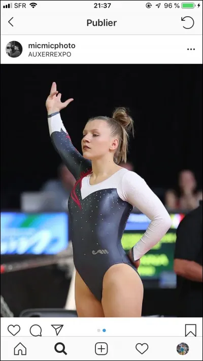 Quelle est la gymnaste très active sur Instagram et licenciée au club de Comb-la-Ville ?