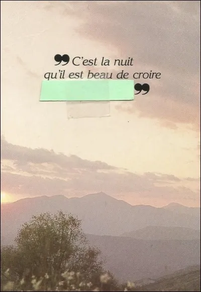 Il est beau de croire à quoi ?