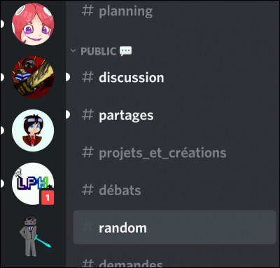 Que signifie le fait que les salons textuels soient marqués d'un blanc gras avec un demi-rond blanc devant ?