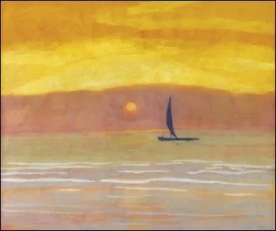 Qui a peint "Voilier au coucher du soleil" ?