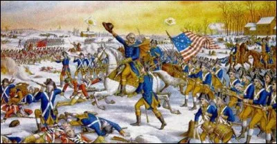 Installés au début du XVIIe siècle en Amérique du Nord, les Britanniques forment treize colonies le long de la côte Atlantique. Ils mettent en place des impôts et ne donnent aucun droit aux Américains. En 1775, ceux-ci finissent par se rebeller et, soutenus par la France, remportent une victoire décisive à Yorktown. Leur indépendance est reconnue et leur premier président est élu :