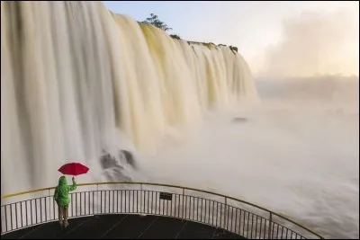 Ces chutes aussi sont hors du commun : une succession de rapides écumants et d'abondantes chutes à la frontière entre l'Argentine et le Brésil. « Mon pauvre Niagara ! » se serait exclamée Eleanor Roosevelt en les voyant.
Il y a une passerelle qui les surplombe (250 m) et une plateforme sous la fameuse Gorge du Diable, déversant 1,5 million de litres d'H2O/sec :