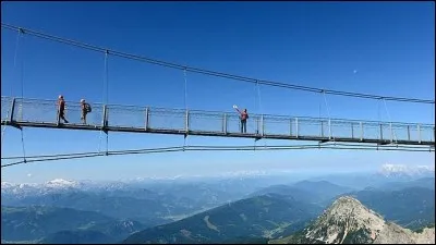 Début en douceur, on prend une télécabine panoramique et l'on se rend au plus haut restaurant d'Autriche. Ensuite on peut avancer sur un pont suspendu de 140 m dont les rampes sont des grilles métalliques qui laissent passer la vue ; le parcours offre 3 revêtements de sol différents avant d'atteindre un sol totalement transparent (2743 m) et la plateforme panoramique de verre :