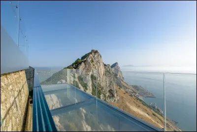 C'était la place pour ériger une passerelle piétonnière vitrée pour y observer le Rocher, la Méditerranée et l'Atlantique, l'Europe et l'Afrique. Dire qu'on n'a eu qu'à modifier des installations militaires existantes ; mais il y avait la falaise, des conditions météo difficiles et la présence des macaques de Barbarie, la seule population sauvage de macaques du continent européen :