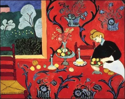 "La Desserte, harmonie rouge" est une huile sur toile sign&eacute;e Henri Matisse.