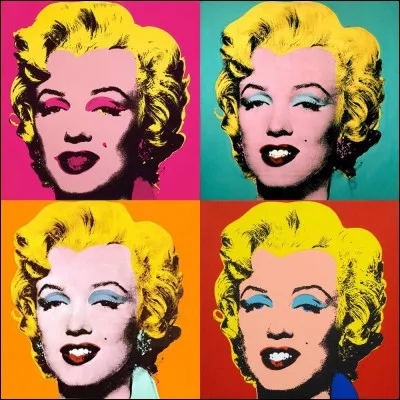 "Marilyn ( vert, jaune, rouge ) est une sérigraphie signée Andy Warhol.