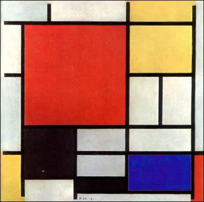 "Composition III en rouge, bleu et jaune" est une huile sur toile signée Piet Mondrian.