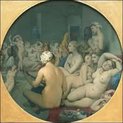 ''Le Bain turc'' est une huile sur bois commencée vers 1852 et terminée en 1859. L'artiste n'utilisa aucun modèle pour représenter les personnages dans un harem : il s'inspira seulement des nombreux croquis et tableaux qu'il avait réalisés durant sa carrière. Quel peintre néoclassique a exécuté ce chef-d'œuvre ?