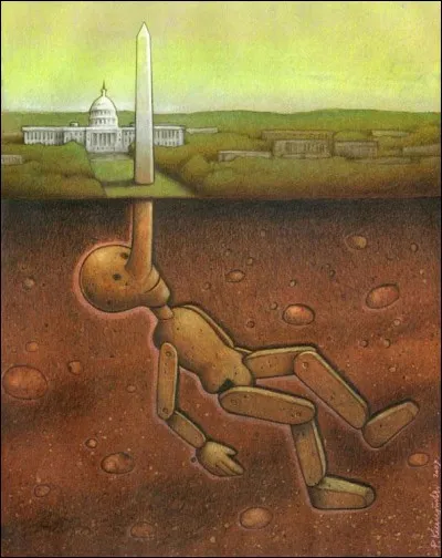 L'artiste Pawel Kuczynski encore, qui montre sous ce jour pertinent et drôle la ville de... ?
