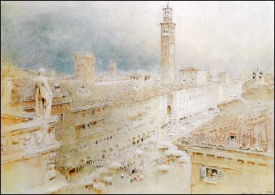 Albert Goodwin a grâcieusement peint une ville rendue célèbre par un dramaturge anglais. Où est-on ?