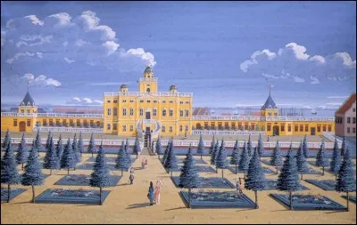 Le peintre Johan Brunn a peint le palais royal de ce pays. Si vous reconnaissez le palais, vous trouverez la ville de... ?