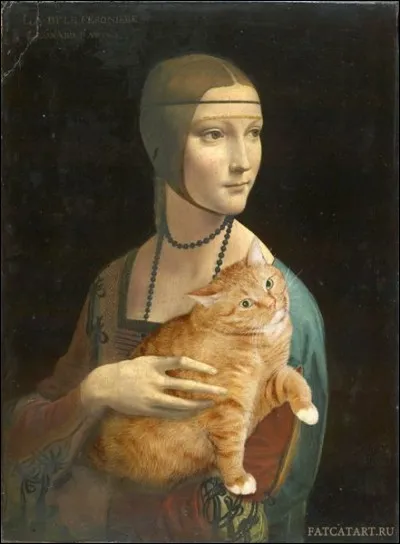 Sur cette parodie d'une toile de Leonard de Vinci, qui ce chat remplace-t-il ?