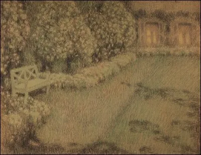La lune n'est présente qu'en lumière sur ce "Jardin blanc au clair de lune", peinture signée par... ?