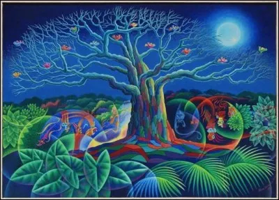 Cette oeuvre naïve à la belle lumière lunaire qui fait reluire la nature est signée de... ?