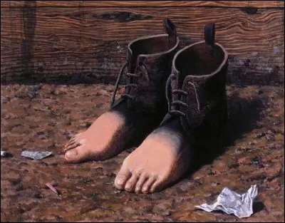 On passe au rouge.
"Le Modèle rouge" est un tableau signé...