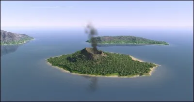 Quelle île d'Indonésie, partiellement détruite par l'explosion de son volcan en 1883, est située entre Java et Sumatra ?