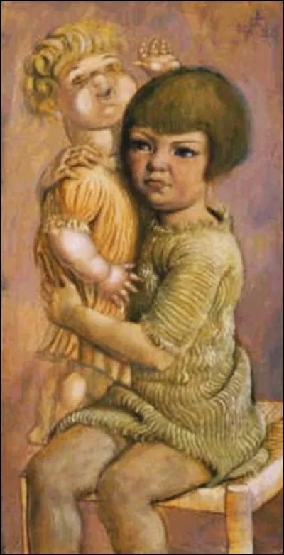Qui est l'auteur de la toile ""Enfant avec une poupée" ?