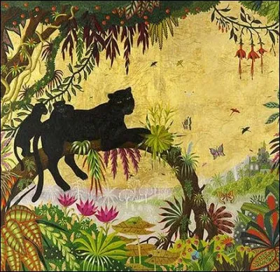 Quel peintre naïf a représenté "Panthère noire sur la branche" ?