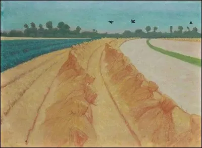 Qui a représenté ce "Champ de blé soleil couchant" ?