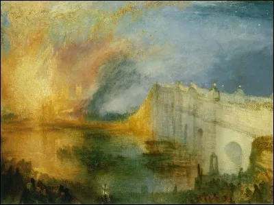 Ce tableau est une oeuvre de William Turner. Evidemment, pour compliquer un peu la chose, l'indice principal est en train de brûler... Où est-on ?